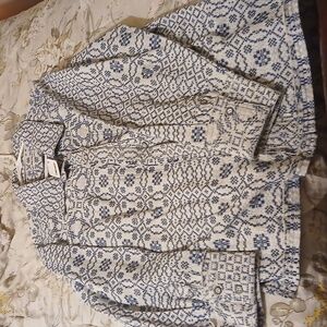 Free People We The Free Shirt Jacket frayed Button Up Blue Women Size Medium